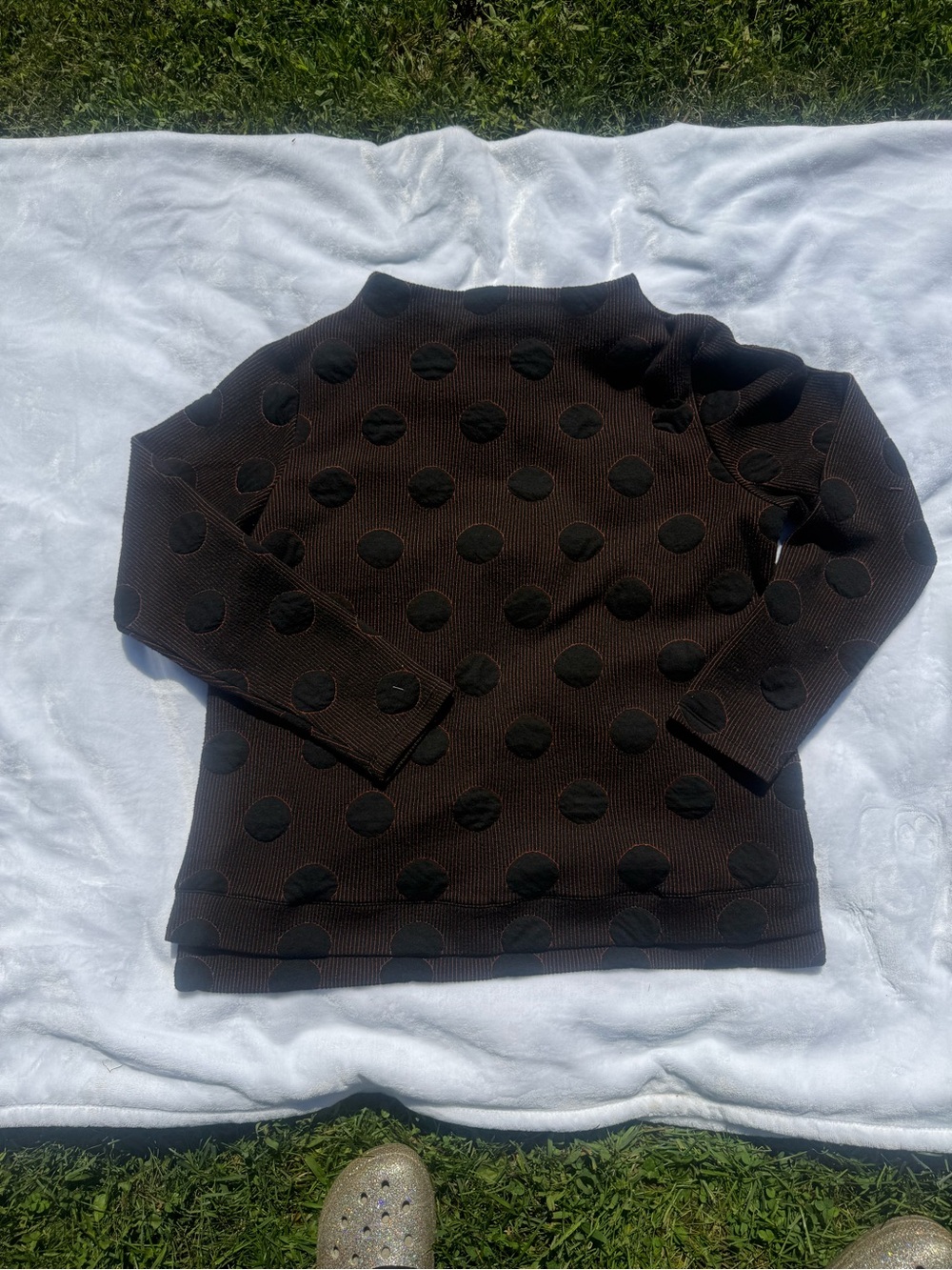 Women’s Brown Polka Dot Crewneck Sweatshirt